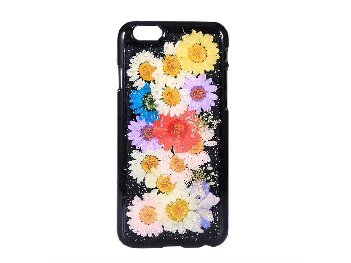 Capa para iPhone com flores EOOCOO (reais, preservadas, 6ª geração)