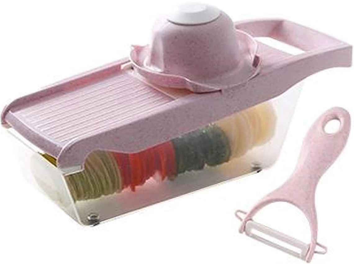 Fatiador Mandoline Com Lâminas Ajustáveis ​​ Utensílio De Cozinha Rosa 6 Em 1 Para Vegetais Everley891