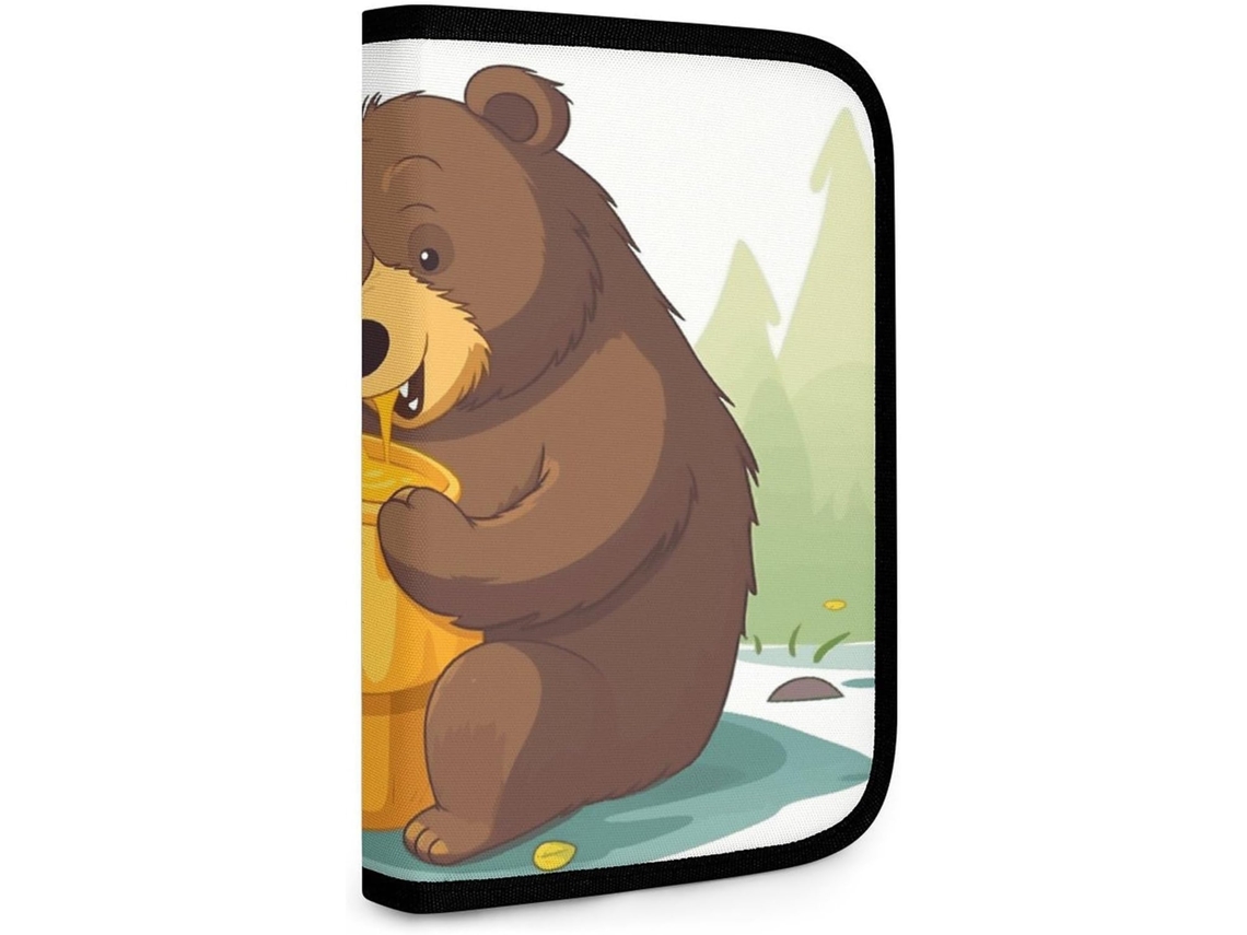 Bolsa dupla Bear Eats Honey para pequenas ferramentas, bolsa de armazenamento multiuso, bolsa organizadora.