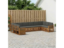 Vidaxl Conjunto De Sofás Para Exterior 7 Unid. Natural E Antracite