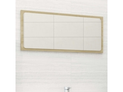 Vidaxl Espelho De Casa De Banho 80x1,5x37 Cm Contraplacado Carvalho