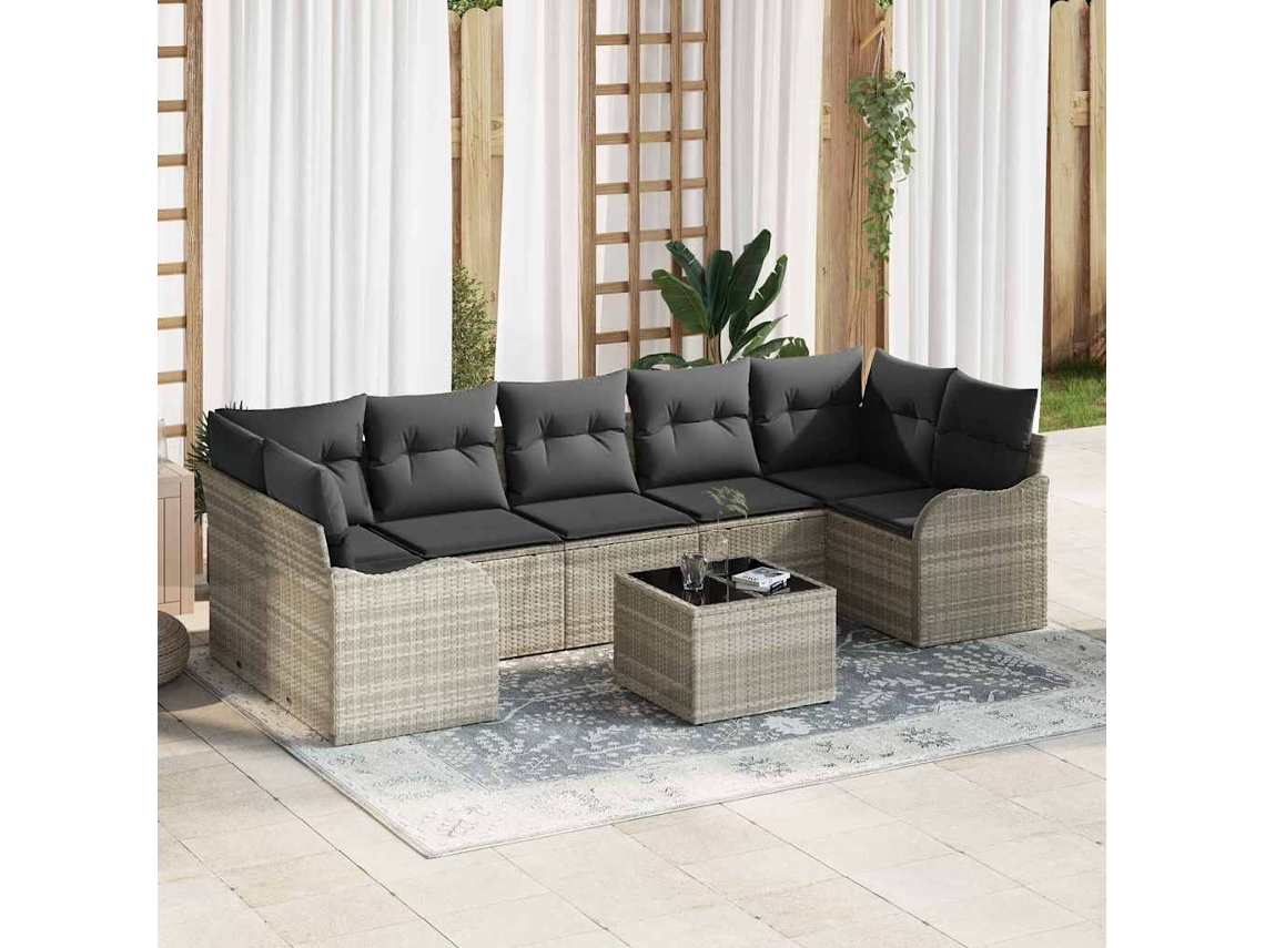 Vidaxl Conjunto De Sofá De Jardim 8 Unid. 7-número De Lugares