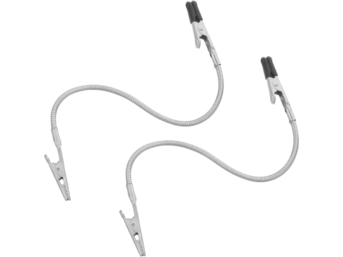 Conjunto de 2 prendedores Jacaré com duas pontas e hastes flexíveis, em aço inoxidável e liga de alumínio, prendedores para avisos.