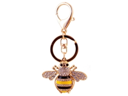 Chaveiro De Cristal Com Fecho De Lagosta Em Formato De Abelha Para Bolsa Aquaforge (amarelo)