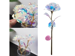 Rosa Arco, Íris Colorida, Presente Perfeito para Ocasiões Especiais, Rosa Artificial Romântica com Luzes no Botão para Mulheres BRILVIBERA