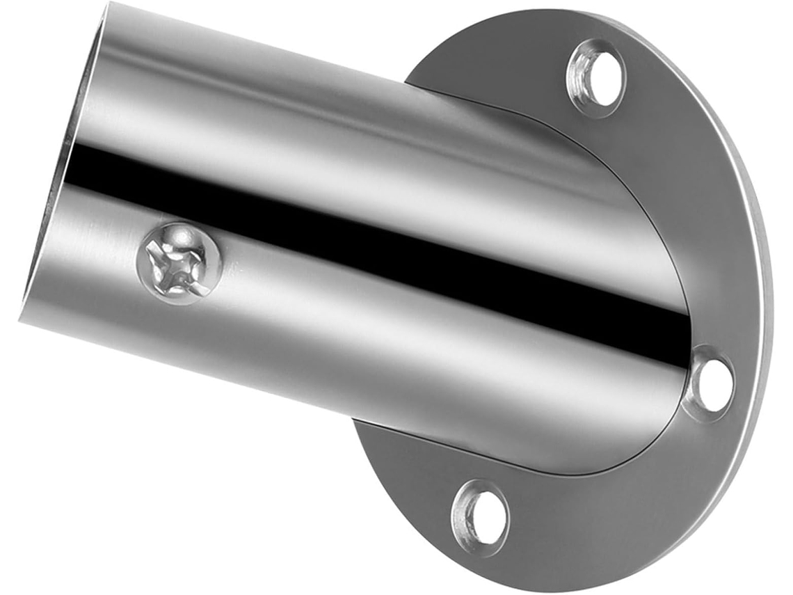 Suporte de parede para varão de cortina Chuveiro com ângulos ajustáveis, em aço inoxidável, com flange triangular infravermelha.