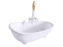 Mini Banheira Elétrica De Boneca 1/6 Acessório De Banheiro Brinquedo De Imitação Branco Rosa