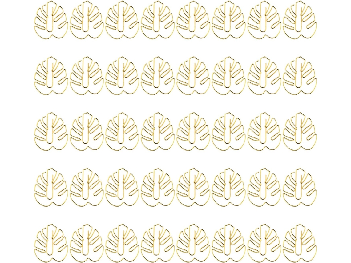 Clipes de papel elegantes, conjunto de 40 clipes decorativos, acessórios organizadores para cadernos, clipes de metal.
