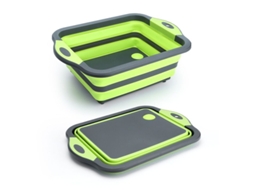 Tábuas de Corte Plegáveis Nova Line, Verde, com Colador, Multifuncional para Verduras, Frutas e Pasta | S/MARCA