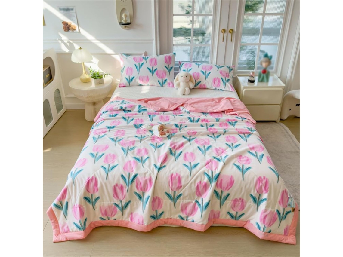 Colcha Acolchoada Fansu 3 5 Tog Capa de Cama Edredom para Ar Condicionado Enchimento Algodão Sofá com Estampa
