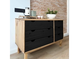 Vidaxl Gabinete De Gavetas Com Gaveta Otta Preto 111 X 43 X 73,5 Cm