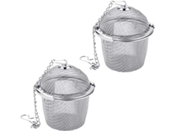 Conjunto De 2 Infusores Chá Em Aço Inoxidável 304 Com Gancho Corrente Extensível Para Infusão A Granel, Especiarias E Aromatizante Aquaforge