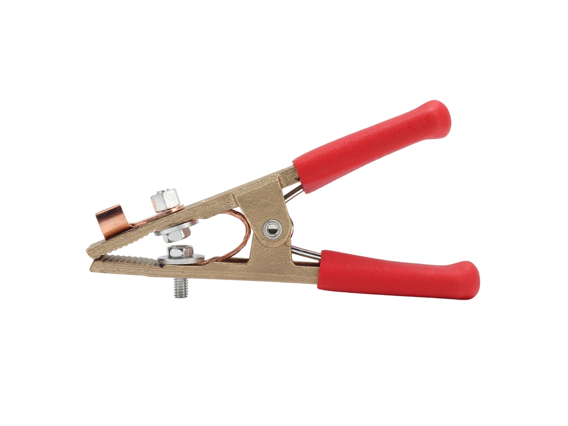 Grampo de aterramento para soldagem tipo A 300A, clipe de fixação firme, ferramenta de fixação com capa vermelha para soldador.