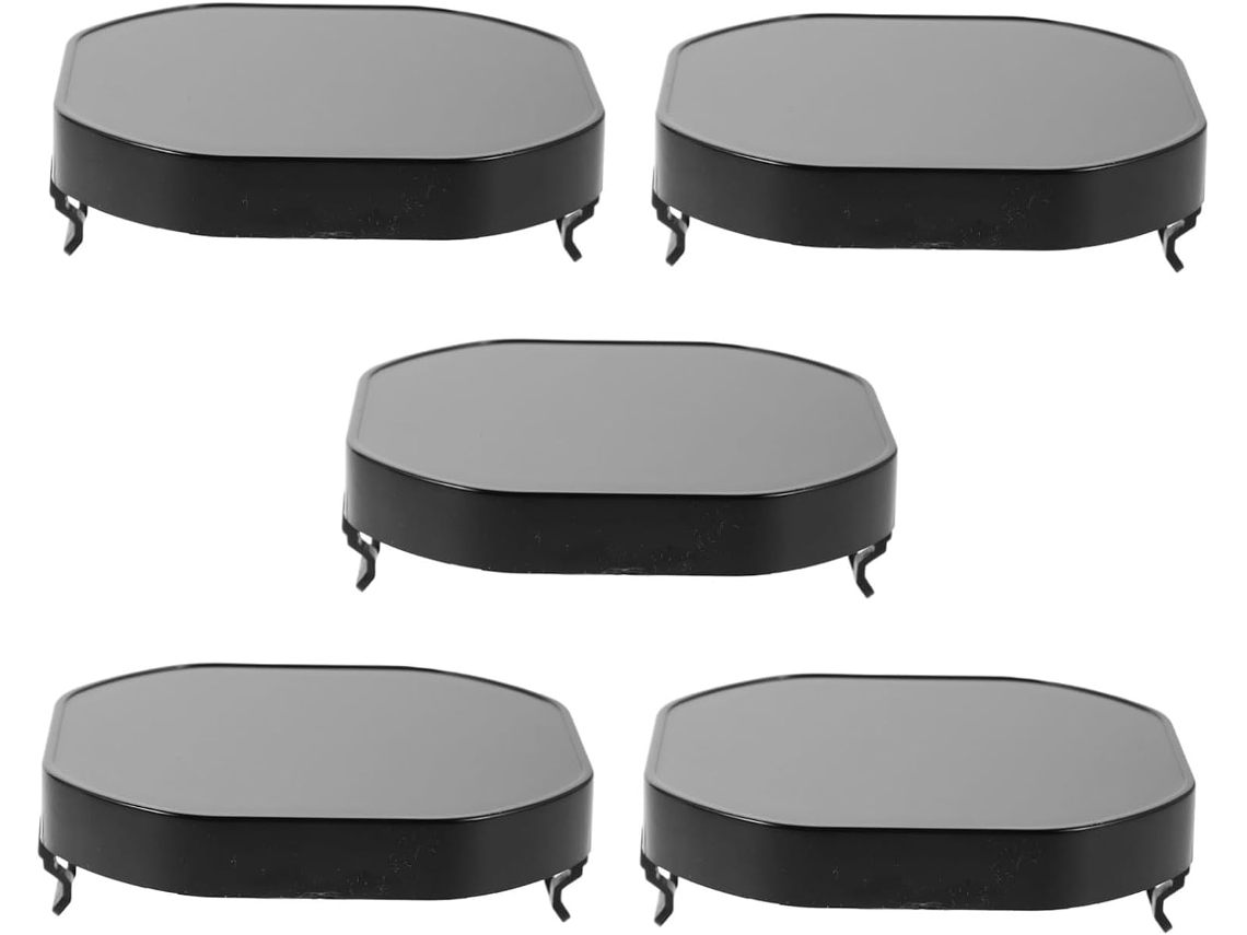 Conjunto de 5 protetores de lâmpada tipo pod quadrados transparentes em plástico de alta resistência.