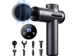 Massageador Percussão Muscular 99 Velocidades, 8 Cabeças, Ecrã Toque Lcd, Usb c, para Costas, Relaxamento Muscular ZYBLSSBB