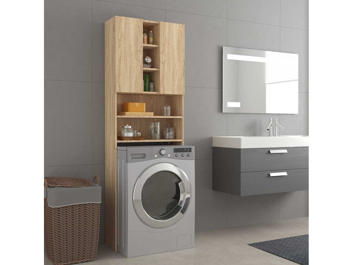 Idaxl Armário Máquina Lavar Roupa 64x25,5x190 Cm Carvalho Sonoma