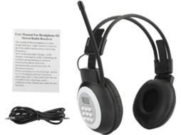 Fones De Ouvido Portáteis Com Rádio Fm, Visor E Cancelamento De Ruído