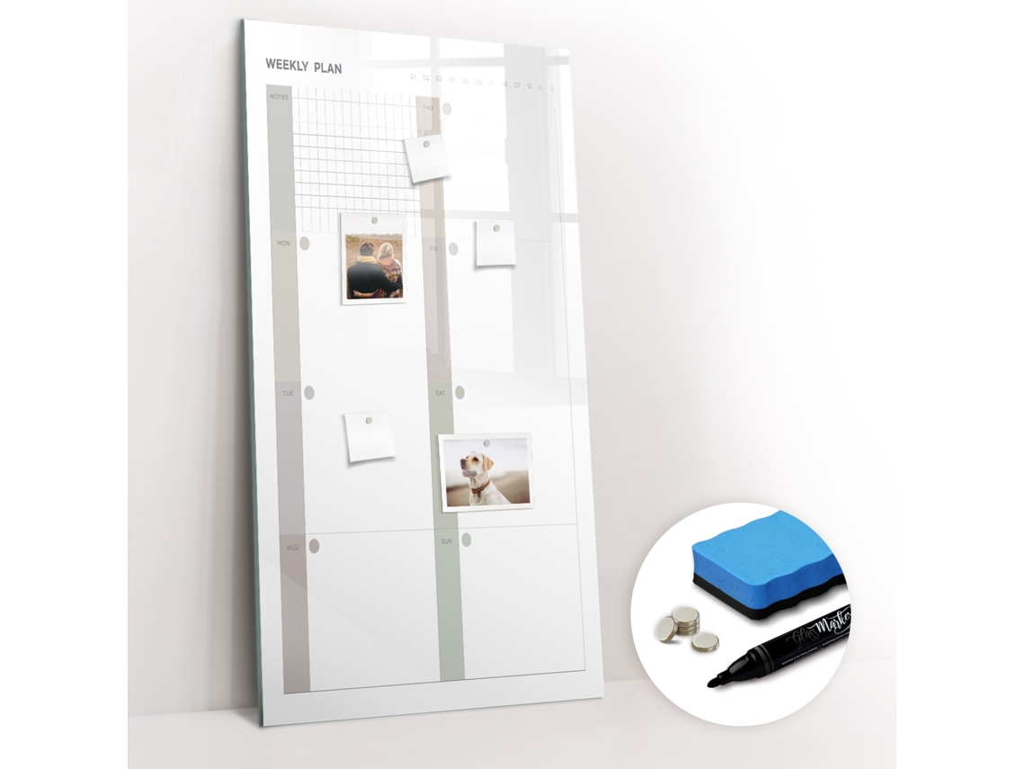 Quadro Magnético Decorativo Planeador Semanal Para A Cozinha Espelharte (60x120 Cm)