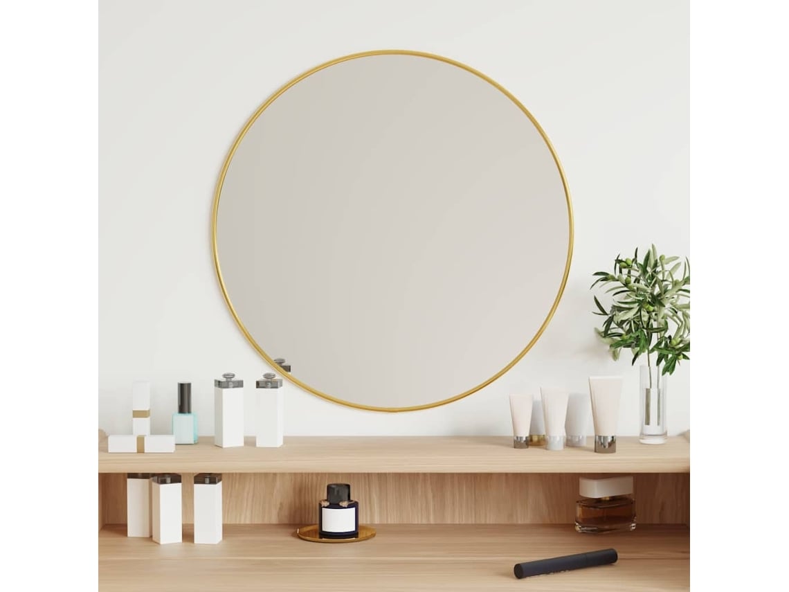 Vidaxl Espelho De Parede Redondo Ø 50 Cm Dourado