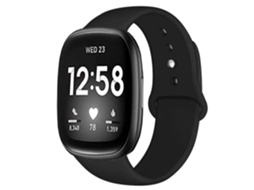 Bracelete Pulseira Silicone Suave para Fitbit by Google Versa 2 Preto