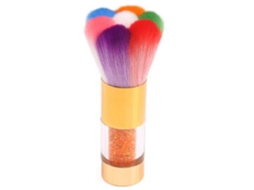 Pincel De Unhas Com Padrão De Pétalas Coloridas Para Limpeza De Pó E Manicure (dourado)