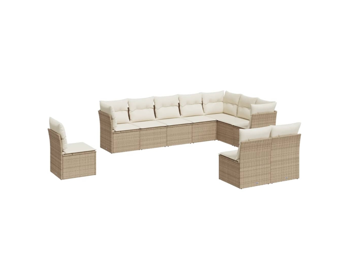 Garden Sofa Set, Garden Sofa Sets Vidaxl Bege Rattan / Vime (n/a)