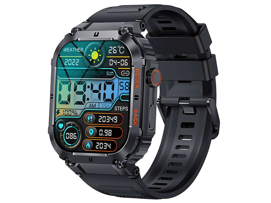 Smartwatch Masculino Chamadas Bluetooth Tela 1.96 100+ Modos Bateria 400Mah NEVEANCE