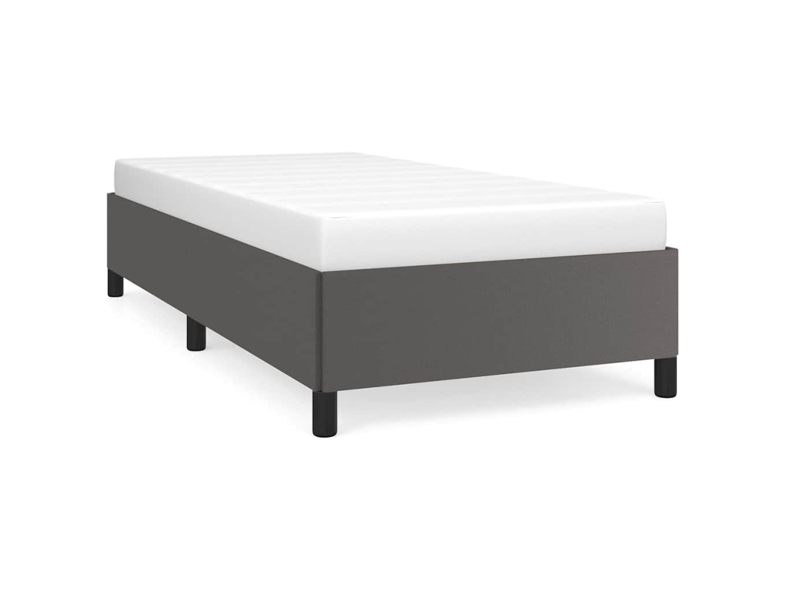 Bed Frame, Bed Frames Vidaxl Cinzeto Couro Artificial (90 X 190 Cm)