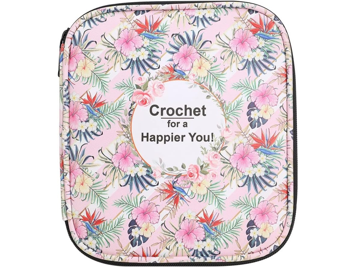 Bolsa Para Agulhas De Crochê, Armazenamento Vazia Com Zíper E Bolsos Malha Diversas Acessórios Tricô, Kit Crochê (pi Aquaforge