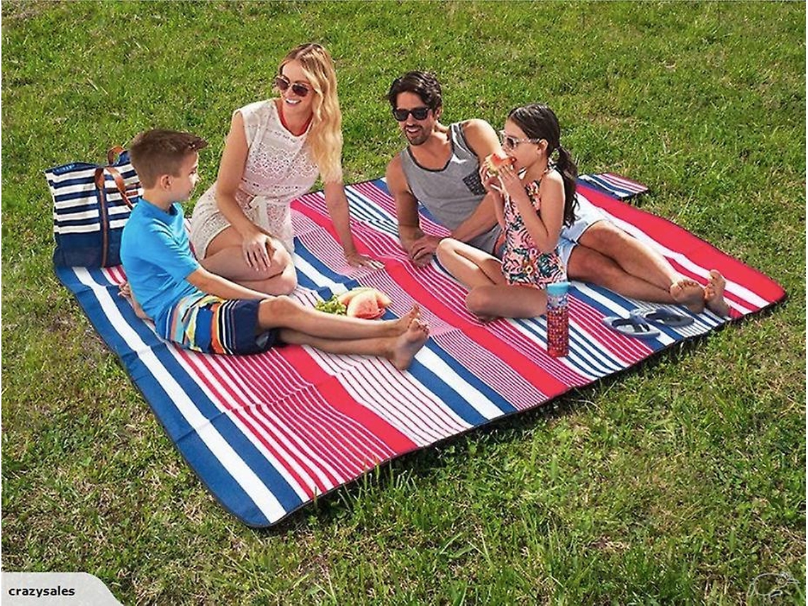 Cobertor de piquenique portátil à prova d'água Slowmoose 200 x 150 cm para acampamento ao ar livre e praia