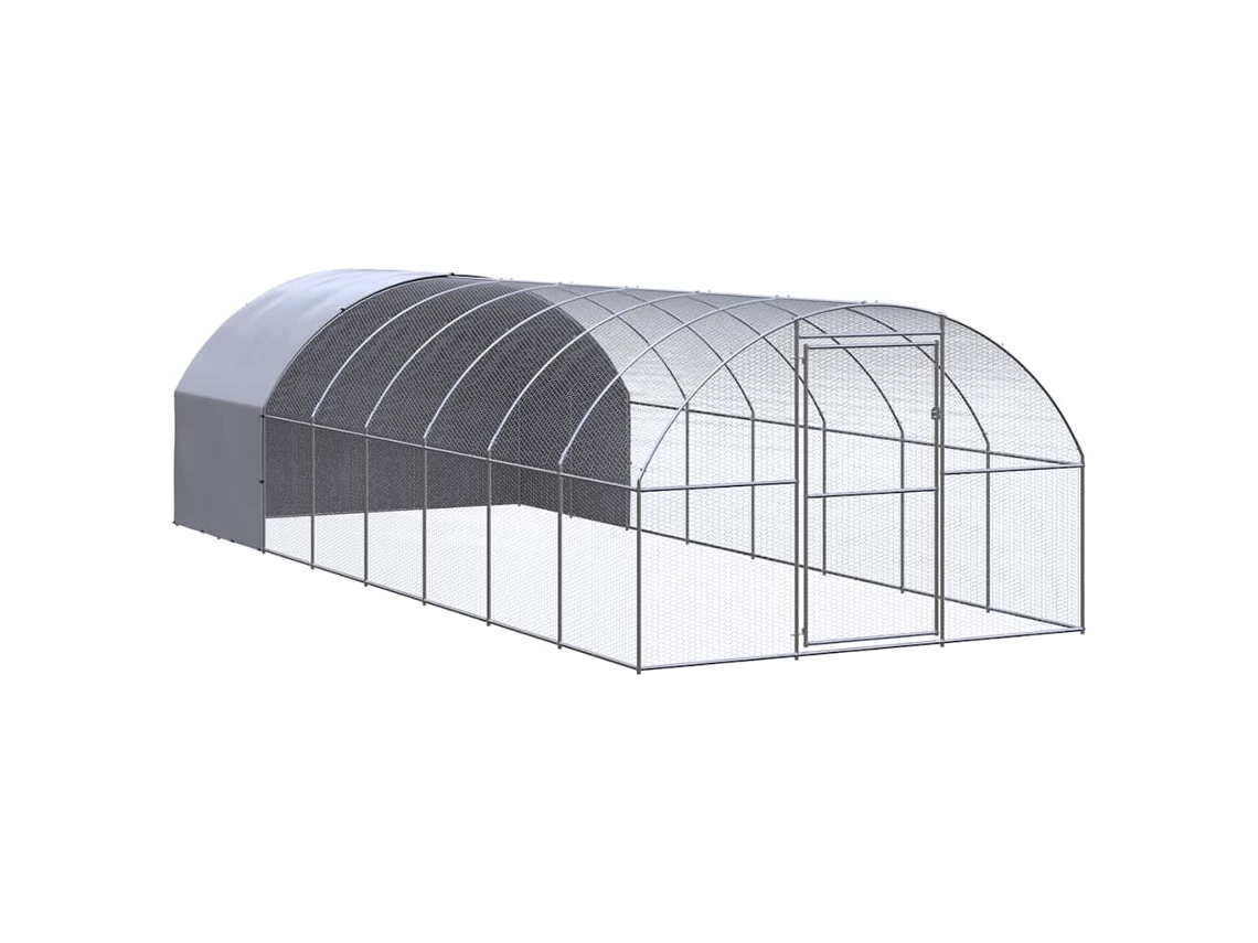Vidaxl Galinheiro De Exterior 3x8x2 M Aço Galvanizado