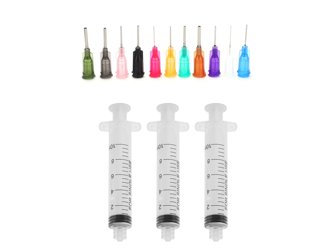 Laxiscreed Seringas Descartáveis Industriais Manuais De 10ml Com 3 Agulhas