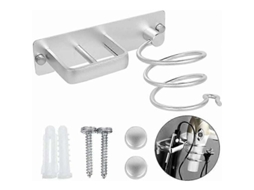 Suporte para Secador de Cabelo, Parede em Alumínio Cabelo com Organizador Cabos Arm Azenamento Secadores GOKOCO