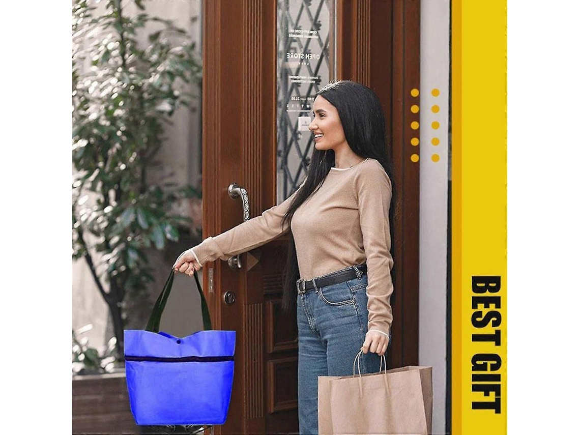 Sacola de Compras Ecológica Dobrável em Tecido Oxford com Rodas para Uso Externo. GOKOCO