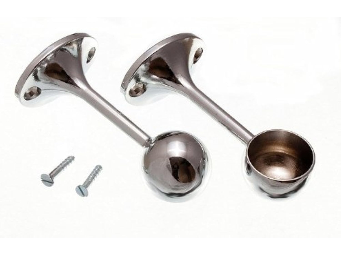 Conjunto Completo De 6 Suportes Cromados Para Toalheiro De 25 Mm