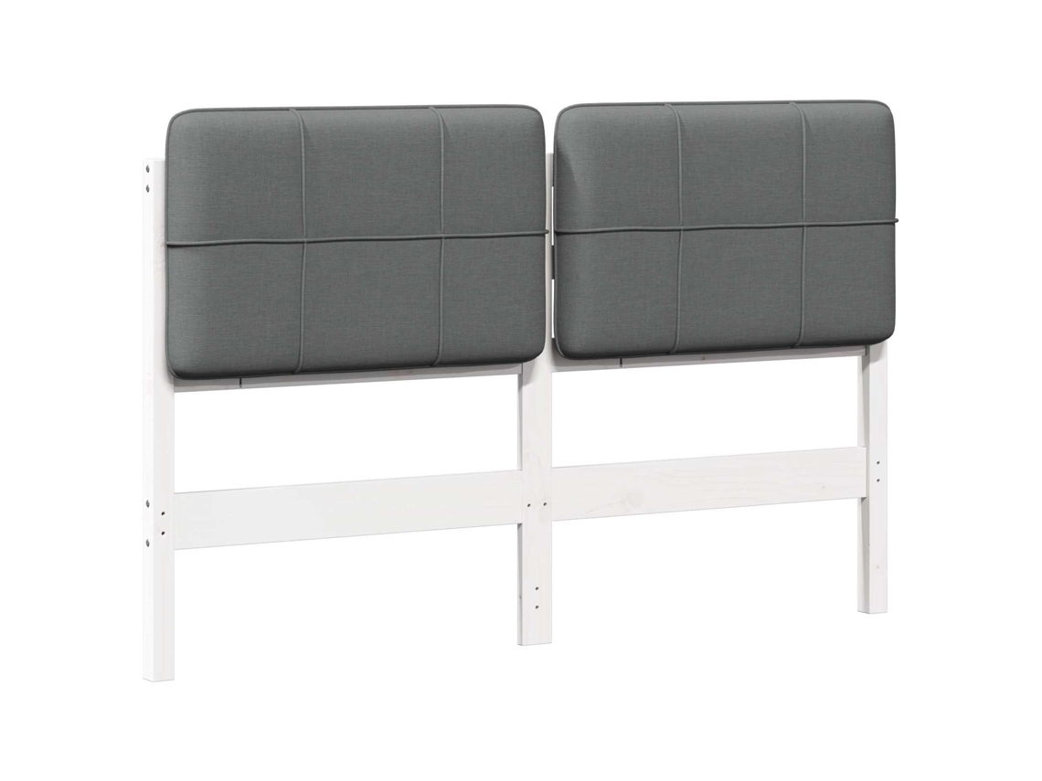 Cabeceira Estofada Branco e Cinza Claro 140 cm MAISON EXCLUSIVE