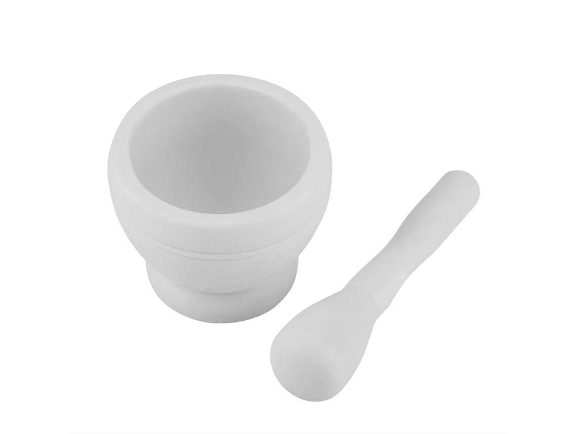 Conjunto de almofariz e pilão de plástico manual para moer alho, ervas e temperos | S/MARCA