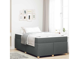 Vidaxl Estrutura Da Cama Com Colchão Cinza Escuro 120 X 190 Cm Tecido