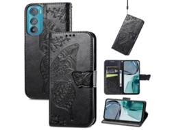 Capa De Celular Flip Em Couro Com Estampa De Borboleta E Flor Para Motorola Edge 30