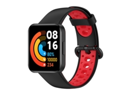 Bracelete de Smartwatch para Xiaomi Redmi Watch 2 de silicone misto de duas cores (preto + vermelho)
