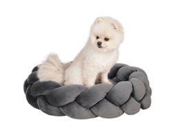 Cama Para Cães Pequenos Lavável C/ Almofada 55x55x14 Cm Cinza