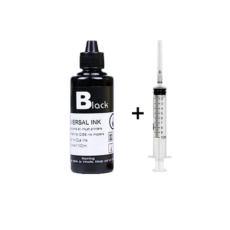 1 Kit de Recarga de Tinta Preta Nº 100mlc para Cartucho Canon Pixma Pg 440 445 510 512 545 540 243 210 XL Cl 441 446 511 513 MDUG (ciss)