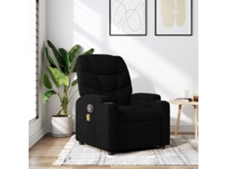 Vidaxl Poltrona De Massagem Reclinável Em Tecido Preto