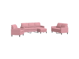 Sofa Set, Sofa Sets Vidaxl Cor-de-rosa Veludo (n/a)