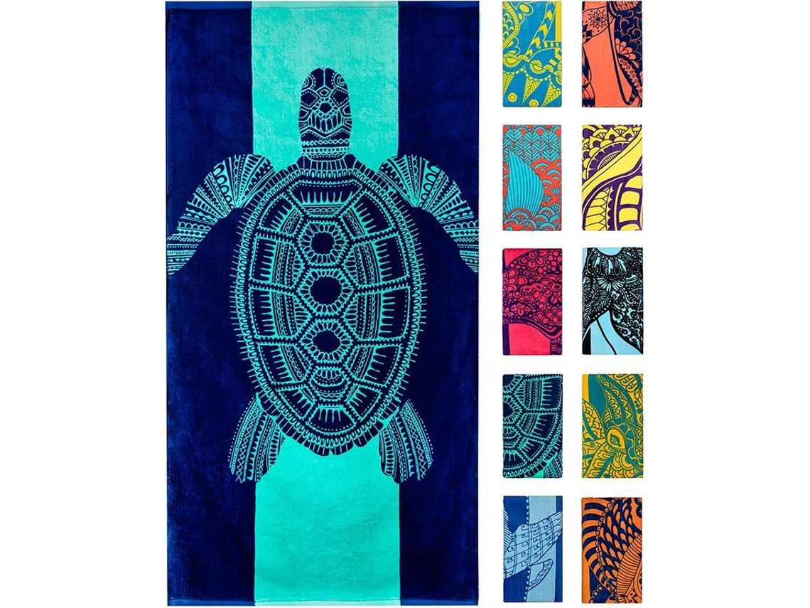 Nova Line toalha de Praia Azul Tropical, Design Único, Extra Grande, Ideal para Crianças e Adultos