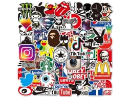 Pacote De 100 Adesivos De Vinil Para Notebook, Moto, Skate, Garrafa De Água, Mala, Snowboard