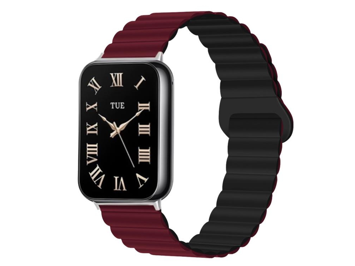 Bracelete para Redmi Watch 6 / 5 / 4 Silicone Reversível Duas Cores Vermelho Vinho + Preto XIAOMOYU