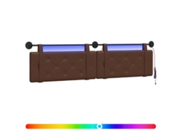 Conjunto 1 Cabeceira Vidaxl Castanho Couro Sintético (210 X 55 X 5 Cm)