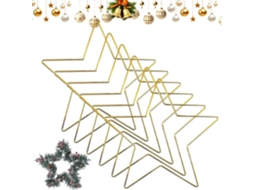 Conjunto De 6 Peças De Decoração Em Metal Com Moldura Em Formato De Estrela Para Guirlanda |