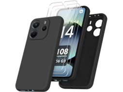 Capa Proteção Quedas Para Xiaomi Redmi Note 14 4g Hongwe. Preto